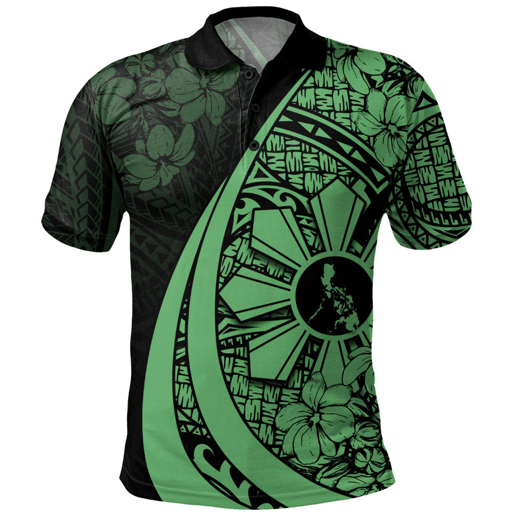 Philippines Filipinos Polo Shirt Custom National Sampaguita Flower Symbols Style