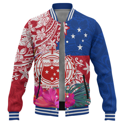 Samoa Baseball Jacket Flag Tribal Tropical Style