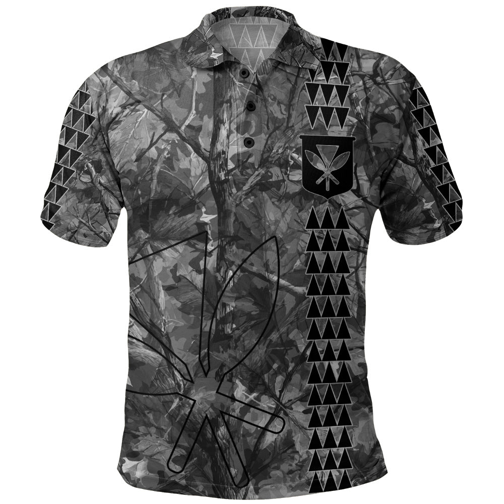Hawaii Polo Shirt Woodland Kanaka Camo Style