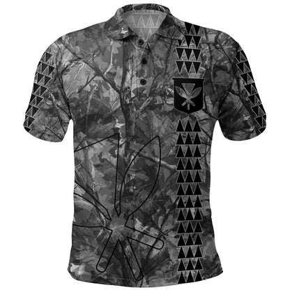 Hawaii Polo Shirt Woodland Kanaka Camo Style