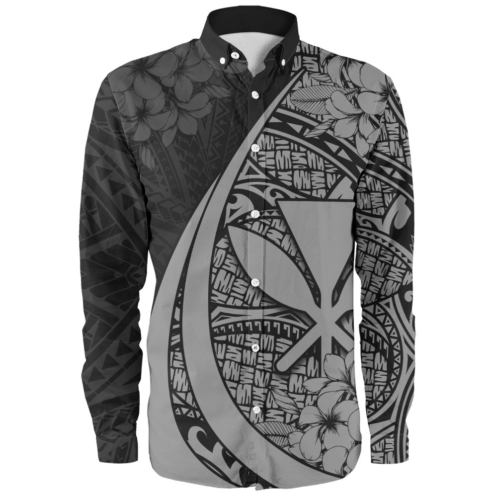 Hawaii Long Sleeve Shirt National Plumeria Flower Symbols Style