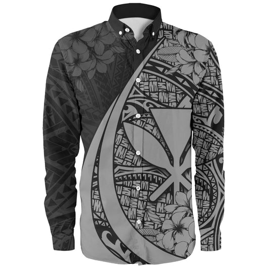 Hawaii Long Sleeve Shirt National Plumeria Flower Symbols Style