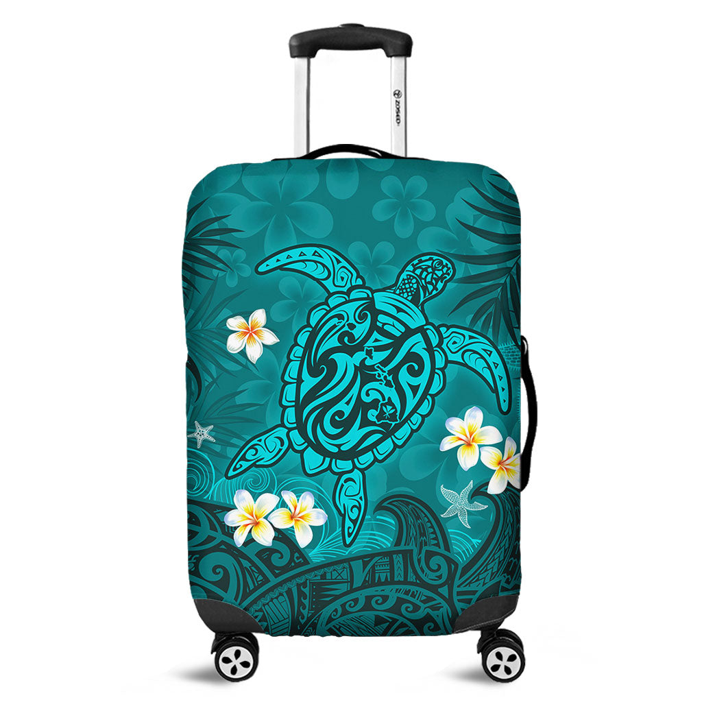 Hawaii Luggage Cover Hawaiian Sea Turtle & Floral Dreams