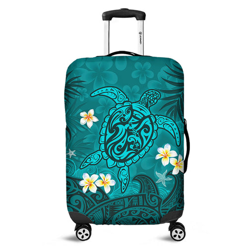 Hawaii Luggage Cover Hawaiian Sea Turtle & Floral Dreams