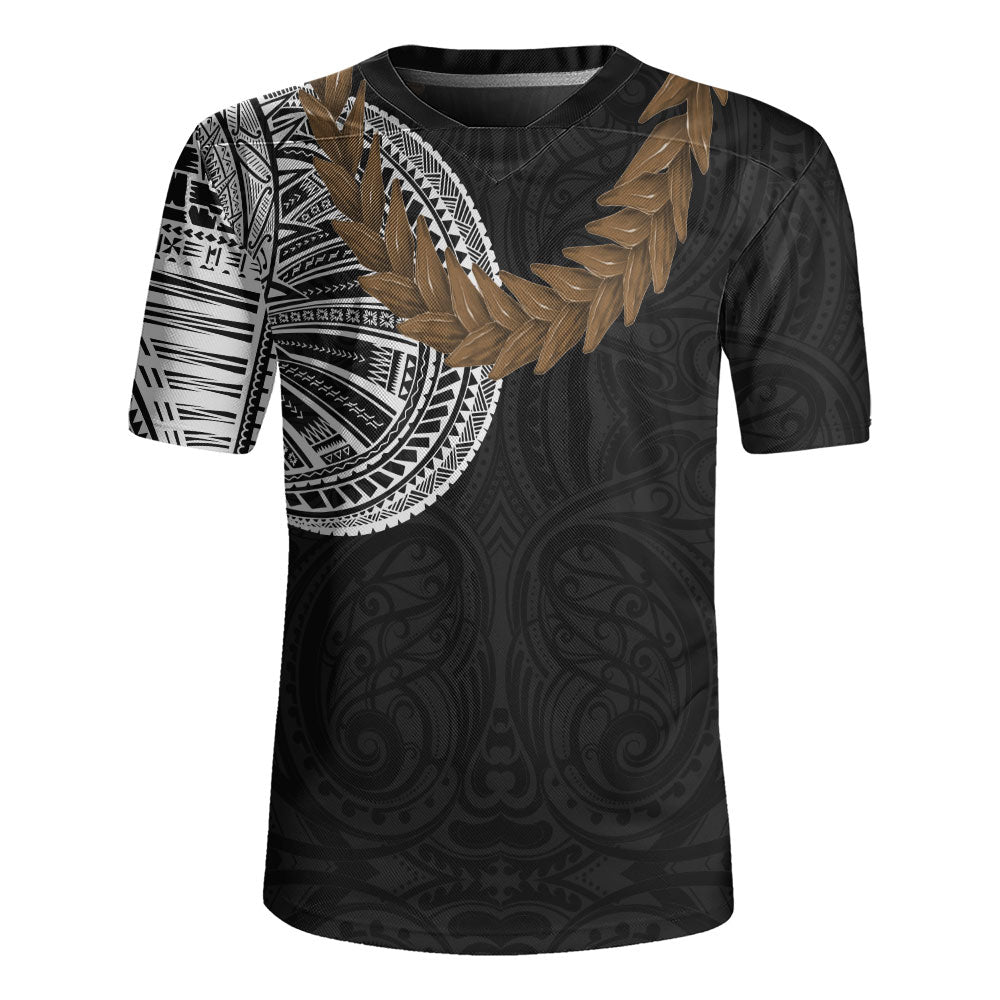 Samoa Rugby Jersey Tattoo Roman Reigns With Ula Fala Style Brown