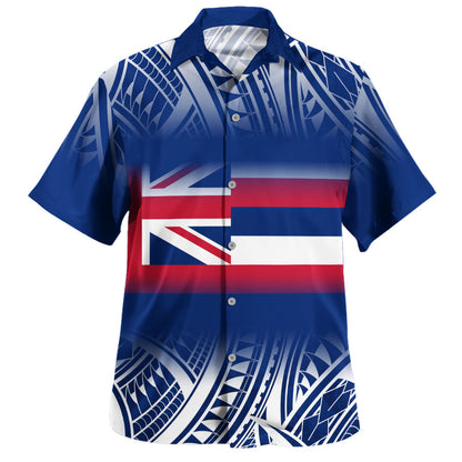 Hawaii Hawaiian Shirt Polynesian Tribal Aloha Hawaii Flag
