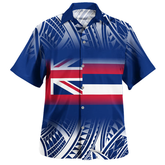 Hawaii Hawaiian Shirt Polynesian Tribal Aloha Hawaii Flag