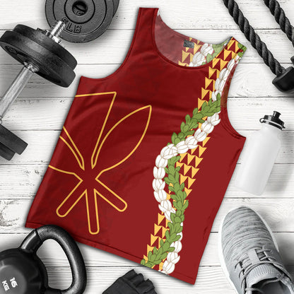 Hawaii Tank Top Kanaka Maoli Puakenikeni Maile Flower Lei