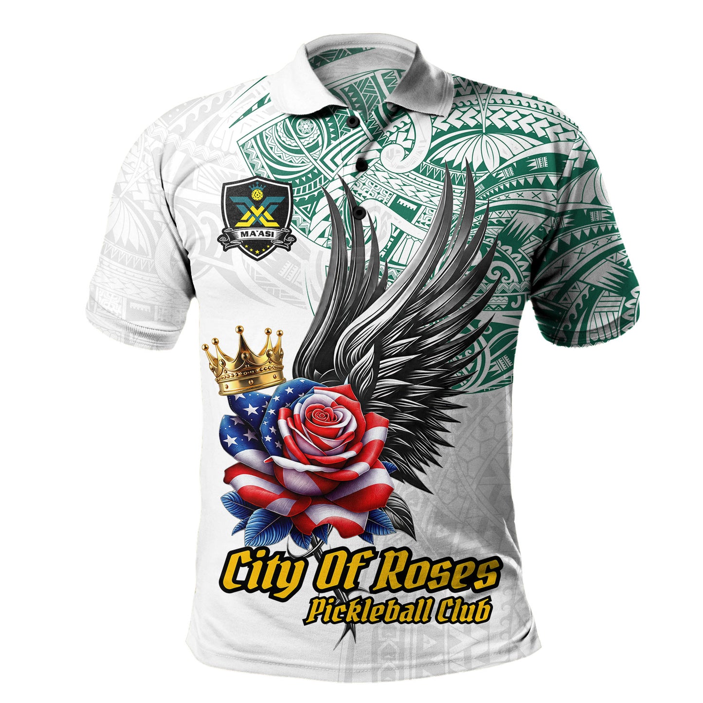 Pickleball Club Polo Shirt City Of Rose