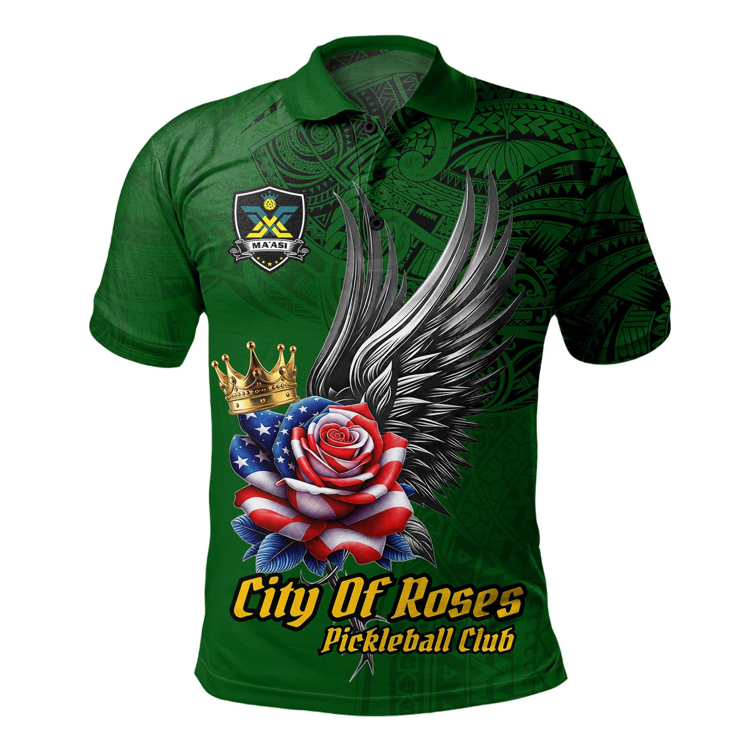 Pickleball Club Polo Shirt City Of Rose