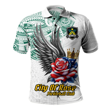 Pickleball Club Polo Shirt City Of Rose