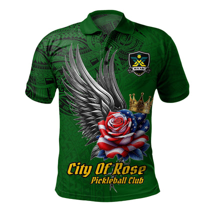 Pickleball Club Polo Shirt City Of Rose