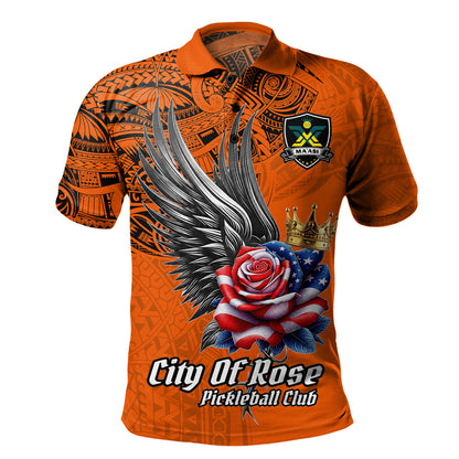 Pickleball Club Polo Shirt City Of Rose