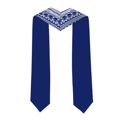 Hawaii Graduation Stole Custom 2026 Polynesian Tribal Blue Hawaiian Flag