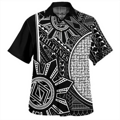 Philippines Hawaiian Shirt - Filipino Pattern and Sun with Karagumoy