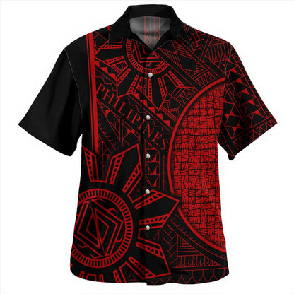 Philippines Hawaiian Shirt - Filipino Pattern and Sun with Karagumoy
