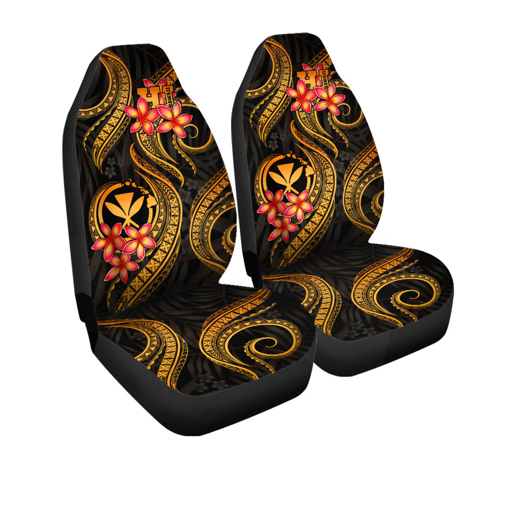 Polynesian Hawaii Car Seat Covers - Gold Plumeria