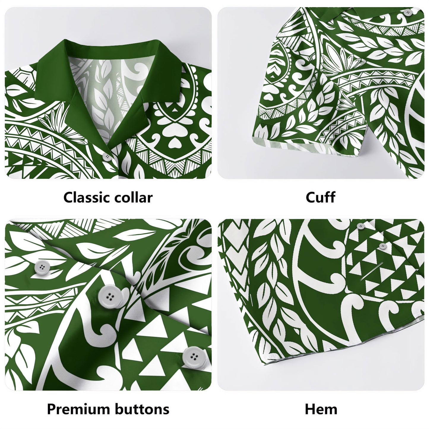 Polynesia Hawaiian Shirt Tribal Print Fabric Leave