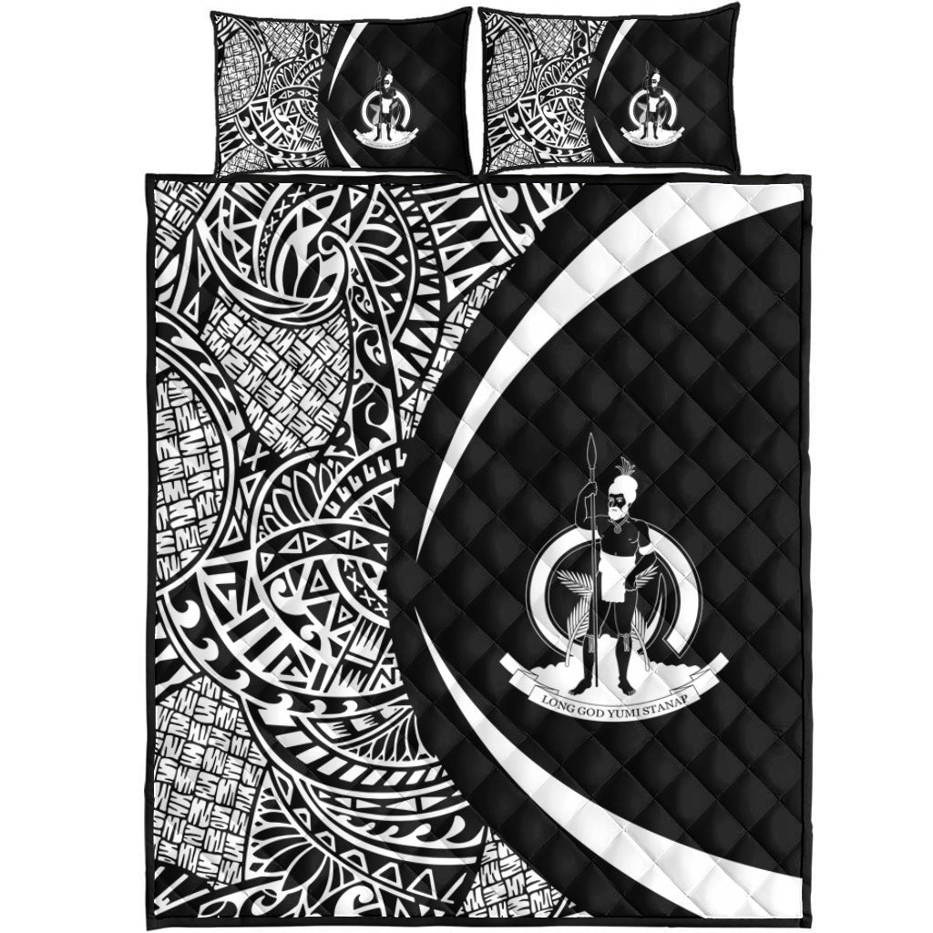Vanuatu Quilt Bed Set Lauhala White Circle Style