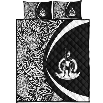 Vanuatu Quilt Bed Set Lauhala White Circle Style