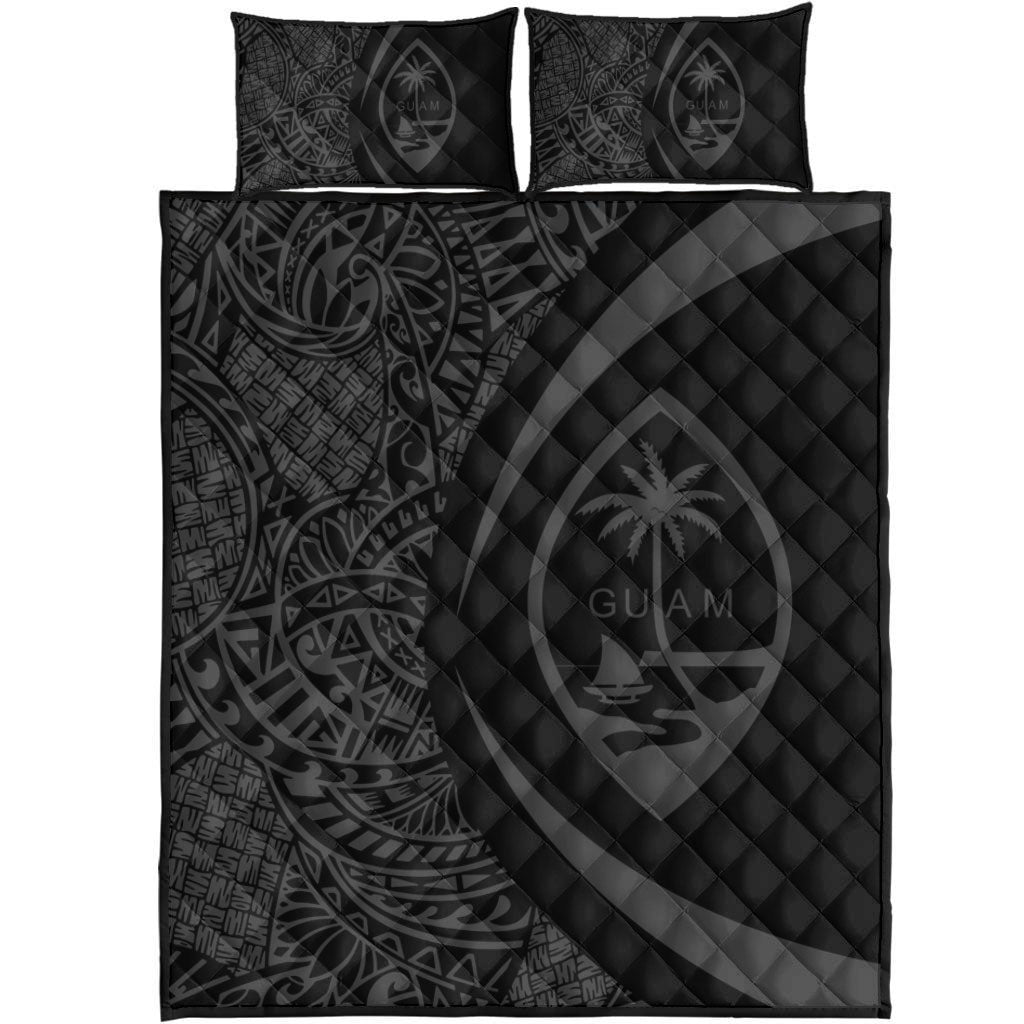 Guam Quilt Bed Set Lauhala Gray Circle Style