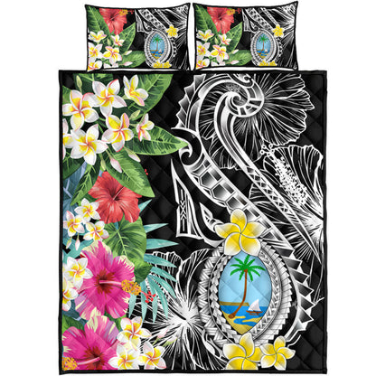 Guam Quilt Bed Set Summer Plumeria Tribal Tattoo