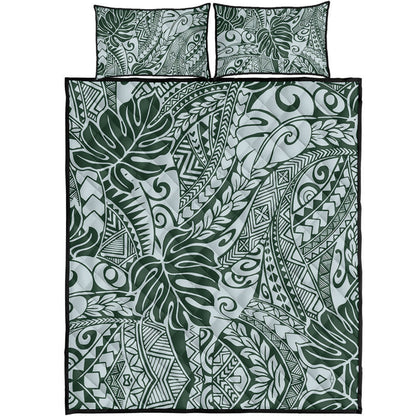 Hawaii Quilt Bed Set Tribal Pattern Leaf