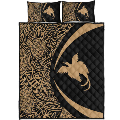 Papua New Guinea Quilt Bed Set Lauhala Gold Circle Style
