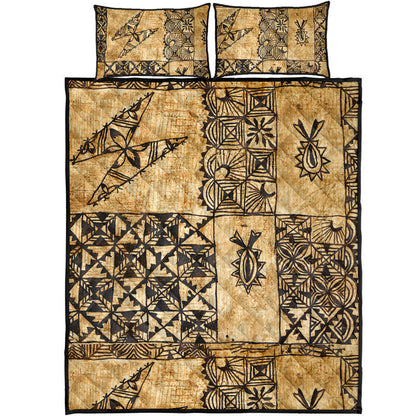 Tonga Quilt Bed Set Tapa Cloth Vintage