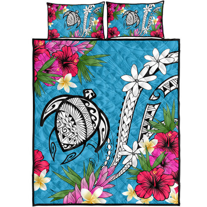 Hawaii Quilt Bed Set Tribal Polynesia Tropical Summer