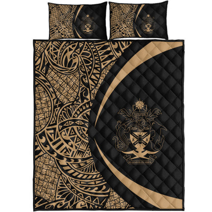Solomon Islands Quilt Bed Set Lauhala Gold Circle Style