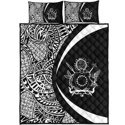 Cook Islands Quilt Bed Set Lauhala White Circle Style