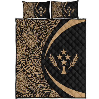 Kosrae Quilt Bed Set Lauhala Gold Circle Style