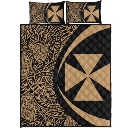 Wallis And Futuna Quilt Bed Set Lauhala Gold Circle Style