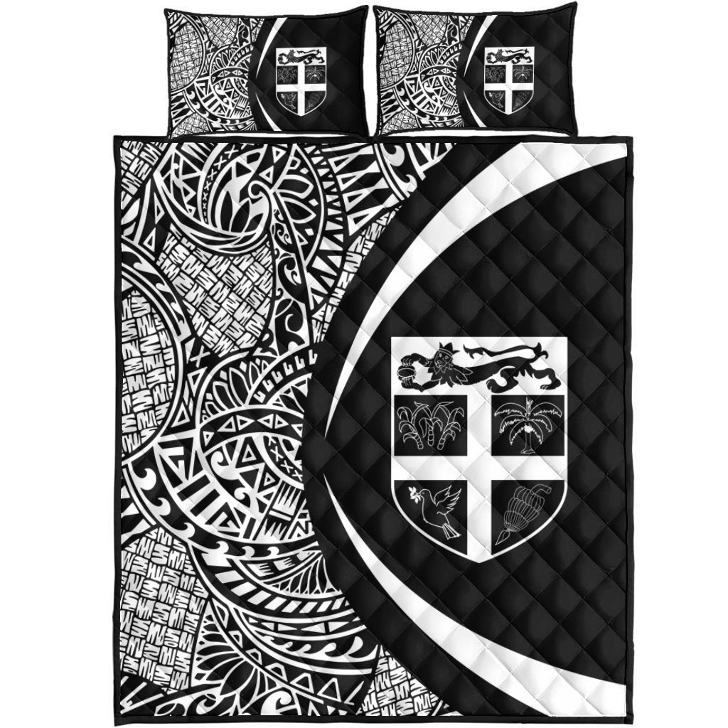 Fiji Quilt Bed Set Lauhala White Circle Style