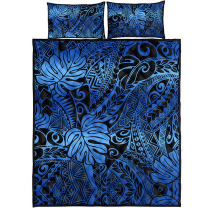 Hawaii Quilt Bed Set Tribal Polynesian Pattern Leaf