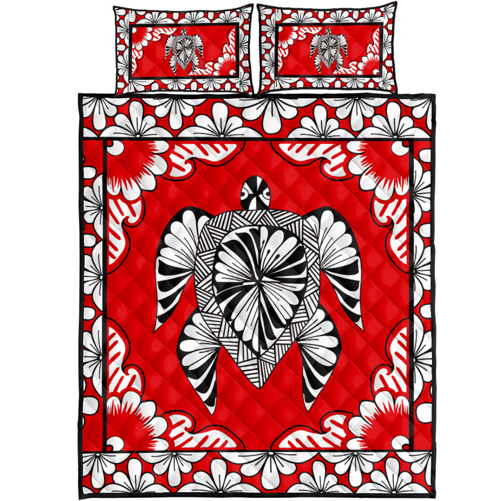 Tonga Quilt Bed Set Tapa Turtle Design