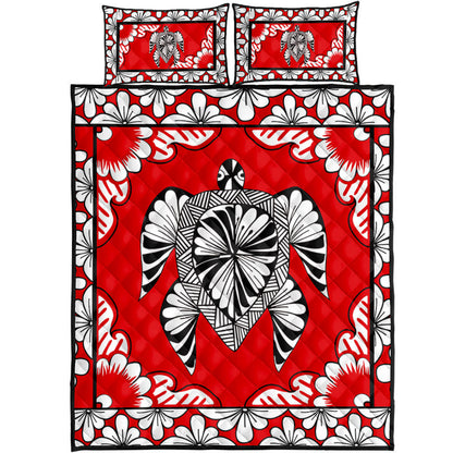 Tonga Quilt Bed Set Tapa Turtle Design