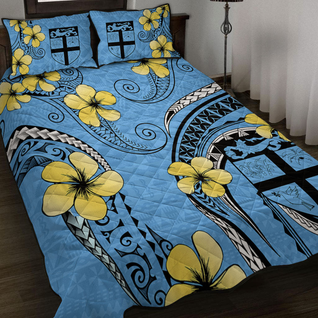 Fiji Quilt Bed Set Bula Style Plumeria Flower