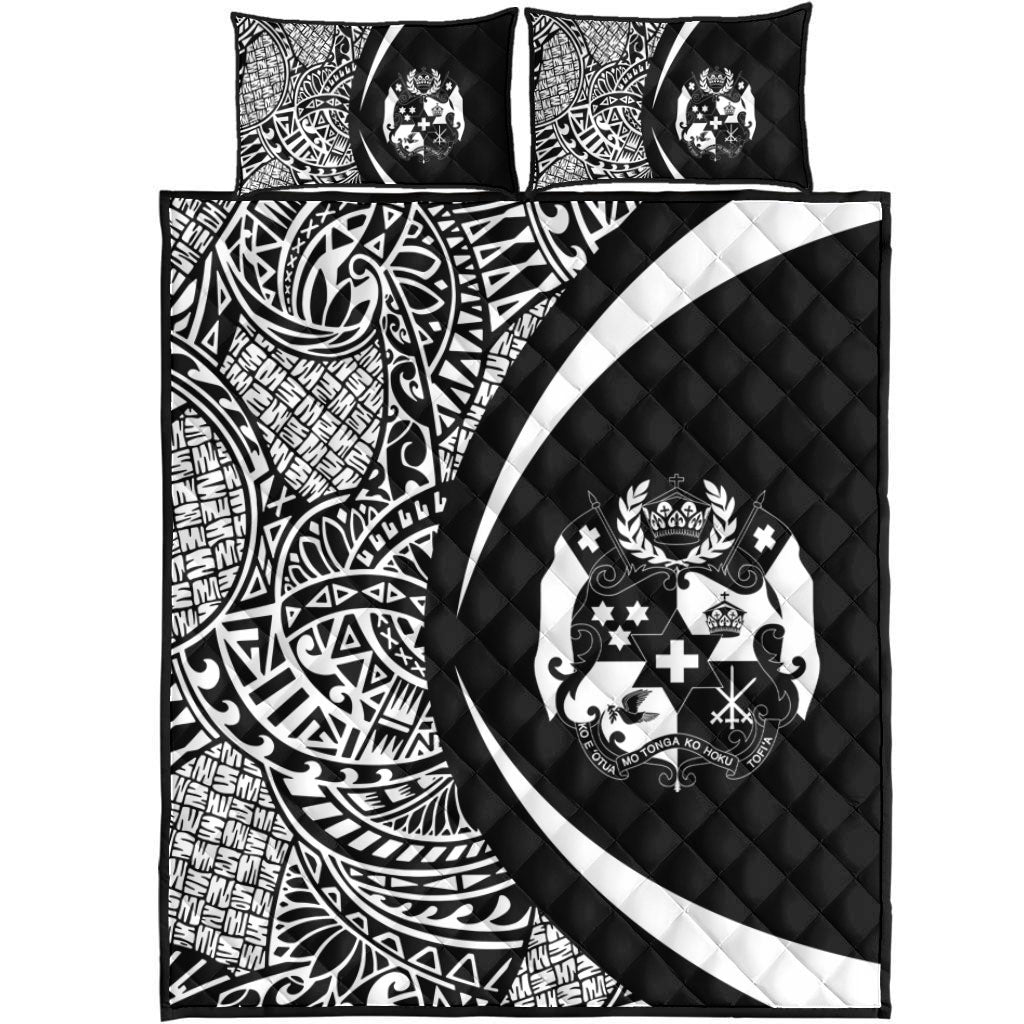 Tonga Quilt Bed Set Lauhala White Circle Style