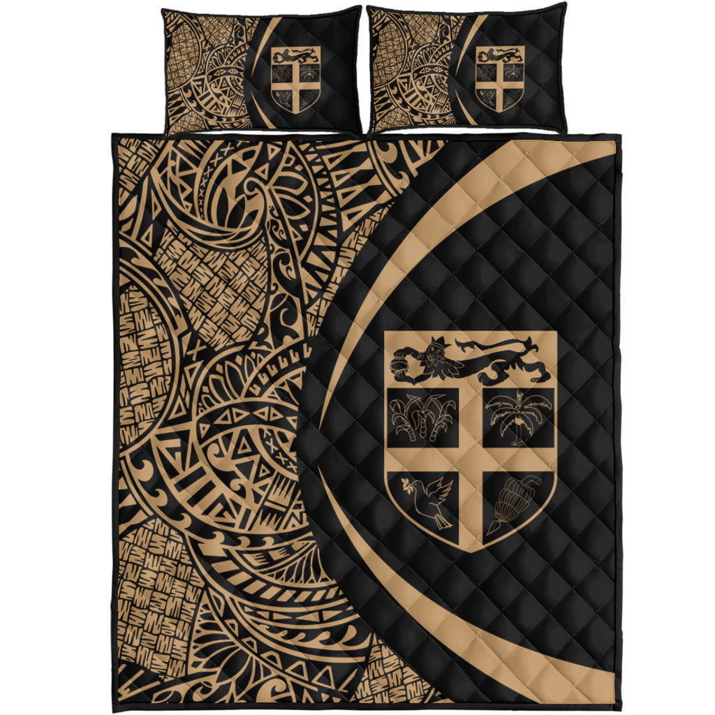 Fiji Quilt Bed Set Lauhala Gold Circle Style