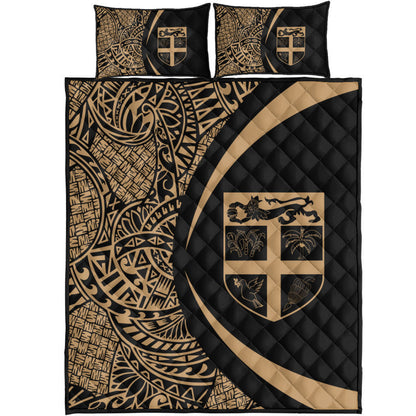Fiji Quilt Bed Set Lauhala Gold Circle Style