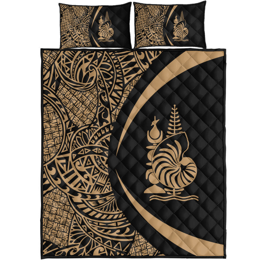 New Caledonia Quilt Bed Set Lauhala Gold Circle Style