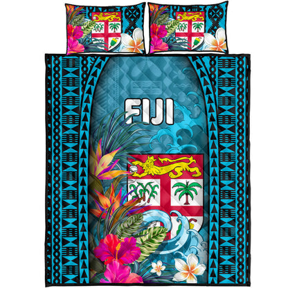 Fiji Quilt Bed Set Bula Islands Wave Tropical