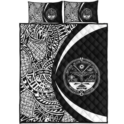 Marshall Islands Quilt Bed Set Lauhala White Circle Style