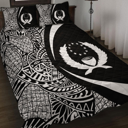 Pohnpei State Quilt Bed Set Lauhala White Circle Style