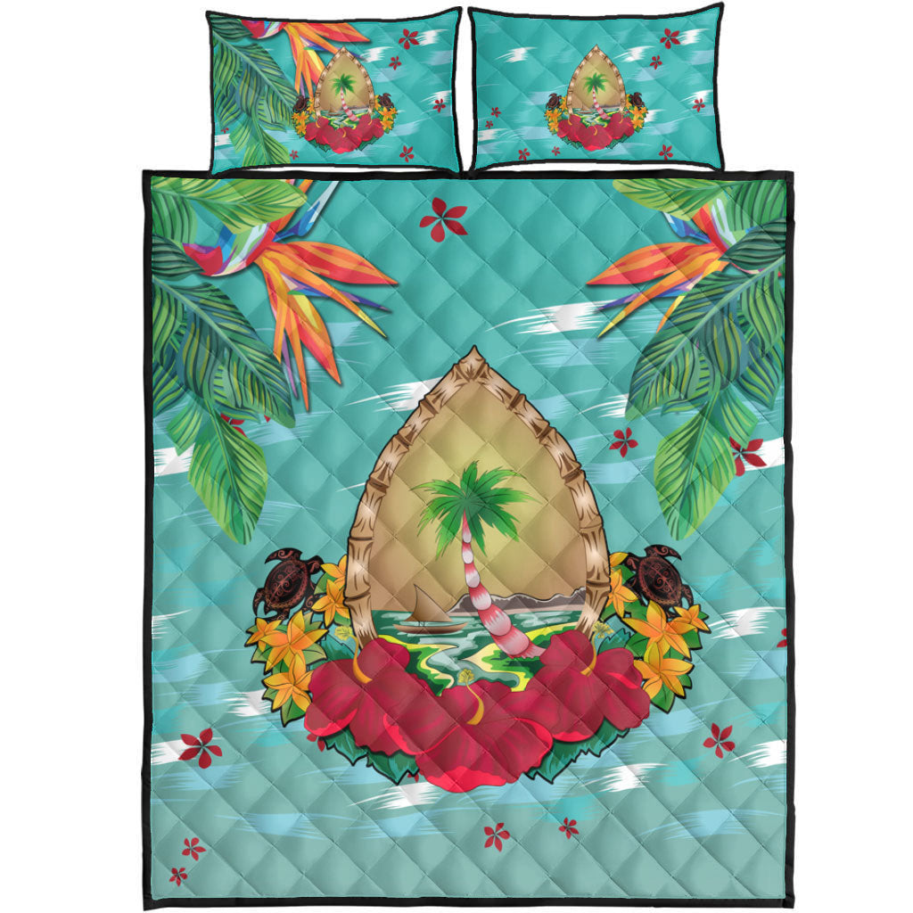 Guam Quilt Bed Set Latte Stones Hibiscus