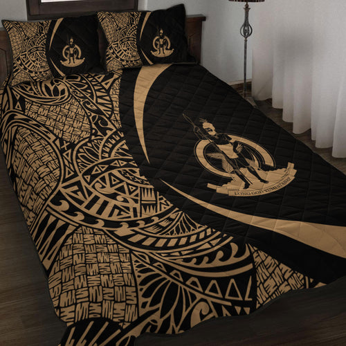Vanuatu Quilt Bed Set Lauhala Gold Circle Style