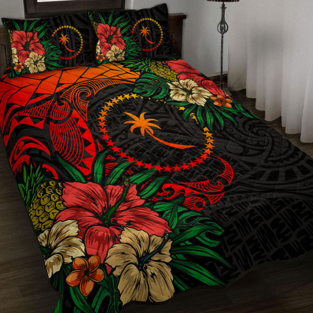 Chuuk State Quilt Bed Set Polynesian Coat Of Arms Tropical