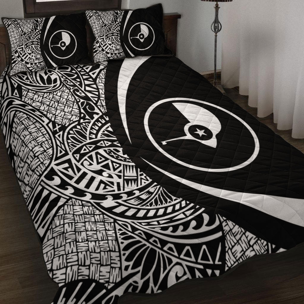 Yap State Quilt Bed Set Lauhala White Circle Style